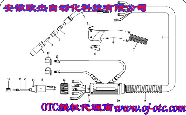 OTC水冷铝焊焊枪