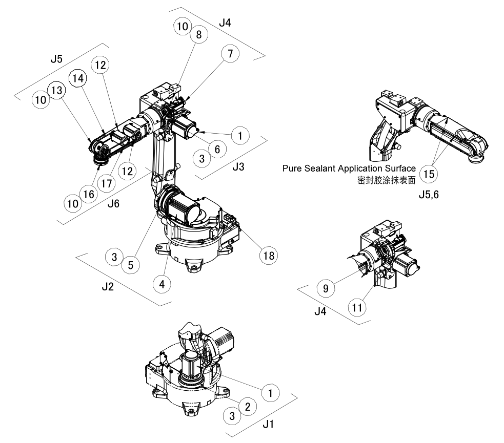 OTC焊接机器人FD-V8零部件图
